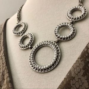 White and Silver Statement Necklace, Daisy Fuentes